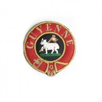 Badge de manteau Officier Provincial MALTE, ottoman, texte / emblème fonction brodé main