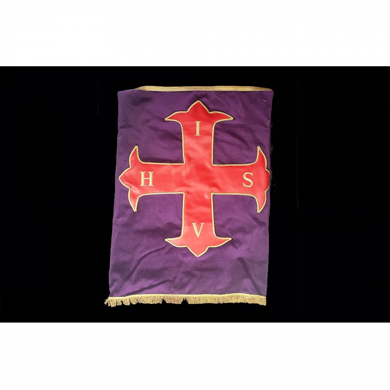 Nappe d'Autel CRC violette, décors galon or, Croix de l'Ordre