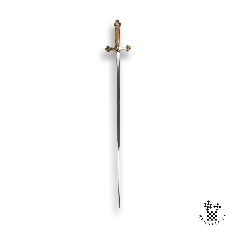 Épée garde tréflée bronze poli
