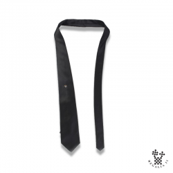 Cravate, NAUTONIER, motif sérigraphié Arc-en-Ciel et Colombe, noire,