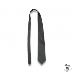 Cravate polyester, noire, motif tissé Acacia jaune-or