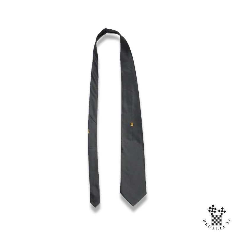 Cravate polyester,Acacia jaune-or,noire, motif tissé - Accessoires Franc-maçon