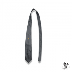 Cravate polyester, noire, motif tissé Équerre & Compas vieil or
