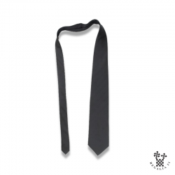 Cravate polyester, noire, motif tissé Équerres & Compas multiple, ton sur ton dans la trame,