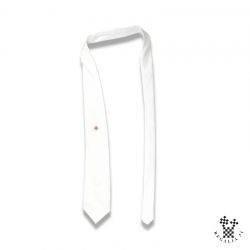 Cravate polyester, blanche, CBCS, Croix Rouge, motif sérigraphie