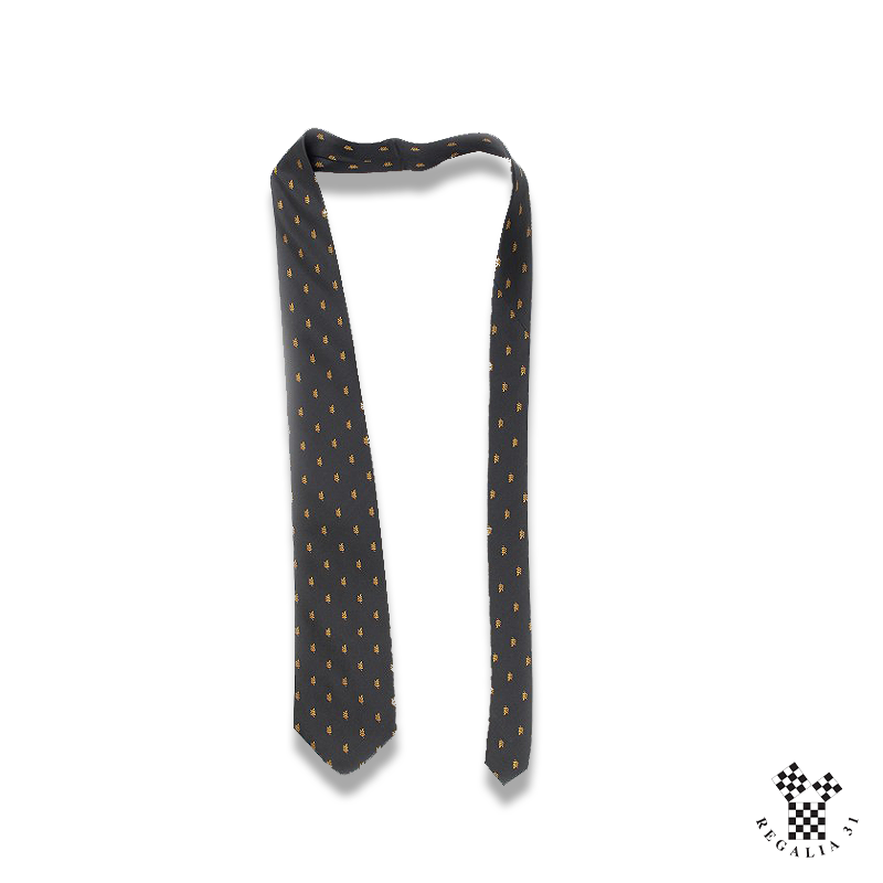 Cravate, Acacia multiples vieil or, noire, motif tissé