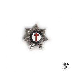 Plaque Chevalier du TEMPLE, étoile émail grenat et blanc / métal argenté