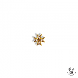 Épinglette MALTE, croix de Malte émail blanc / métal doré